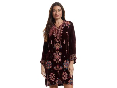 Johnny Was Velvet Tie Front Kimono Dress- Brandi In Gold