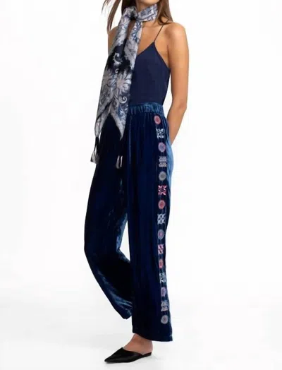 Johnny Was Velvet Wide Leg Pant Nikkola In Bellwether In Blue