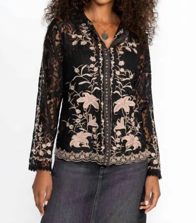 Johnny Was Veronne Lace Blouse (slip) Manaos In Black