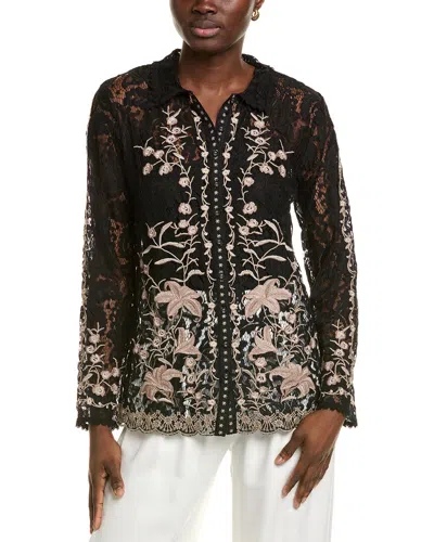 Johnny Was Veronne Lace Slip Blouse In Black