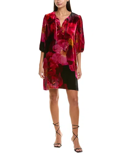 Johnny Was Vesna Velvet Silk-blend Shift Dress In Multi