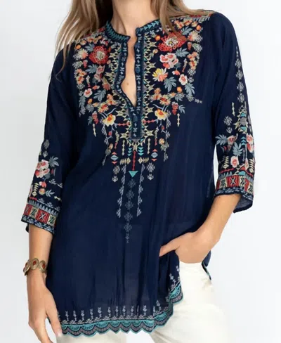 Johnny Was Vicenza Tunic In Blue Night