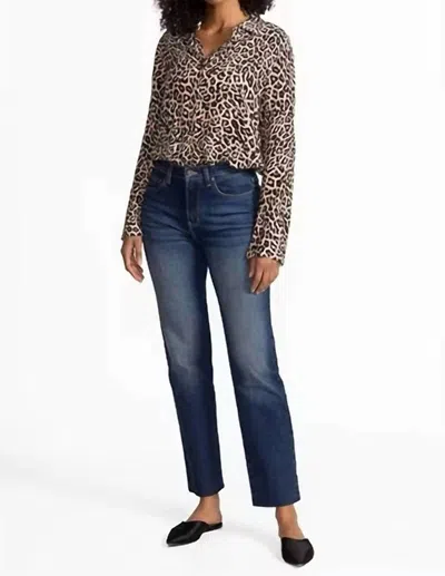 Johnny Was Vintage Button Down Shirt In Chestnut Leopard In Animal Print