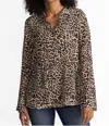 Johnny Was Vintage Button Down Shirt In Chestnut Leopard Print In Multi