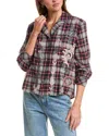 Johnny Was Bellania Vintage Cropped Shirt In Multi Black Pink In Multi