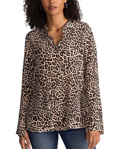 Johnny Was Vintage Silk Shirt In Brown