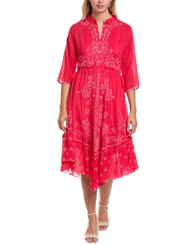 Johnny Was Vipiana Midi Dress In Pink