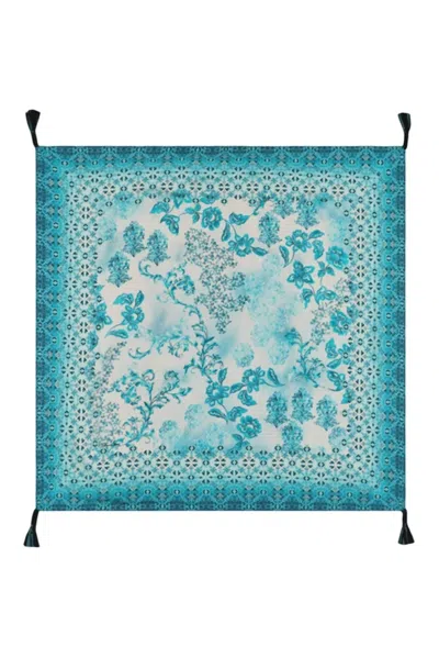 Johnny Was Vittoria Silk Scarf In Blue