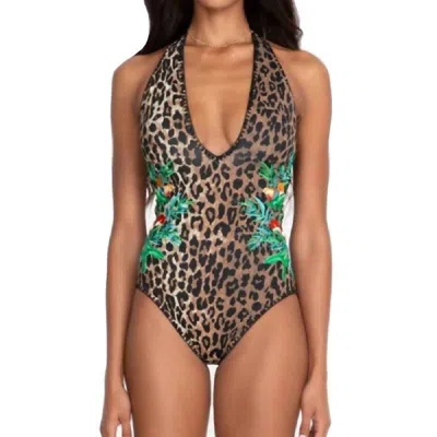 Johnny Was Vivianne Plunge One-piece In Brown