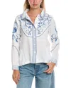 Johnny Was Western Linen Jacket In White