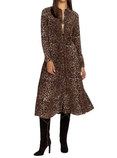 Johnny Was Western Tier Slip Dress In Leopard Print In Multi