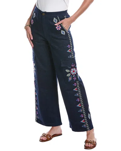Johnny Was Wide Leg Pant In Blue