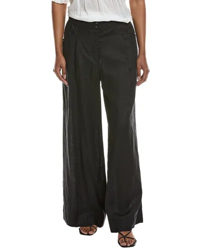 Johnny Was Wide Leg Pleat Linen Pant In Black