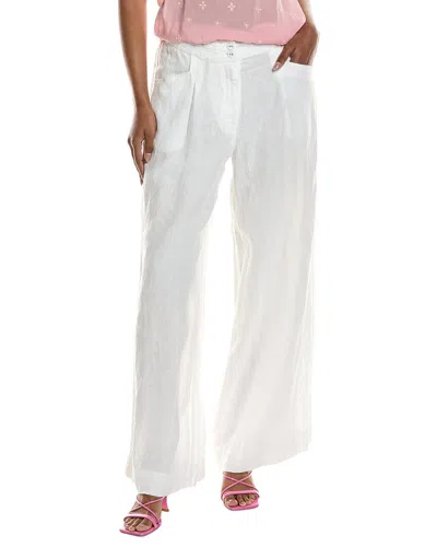 Johnny Was Wide Leg Pleated Linen Pant In White