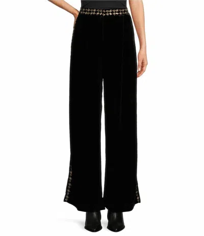 Johnny Was Wide Leg Velvet Pant In Maiora In Black
