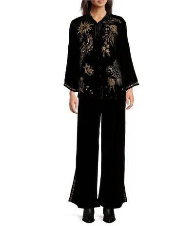 Johnny Was Wide Leg Velvet Pant In Miaora In Multi