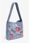 Johnny Was Wide Strap Tote Erinn In Denim Blue