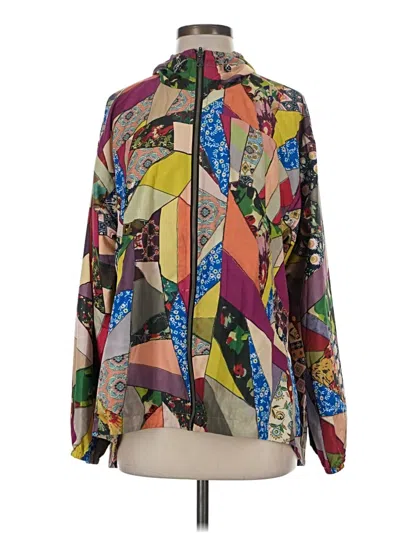 Pre-owned Johnny Was Windbreaker Jacket In Green