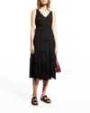 Johnny Was Winter Tiered Dress In Black In Black