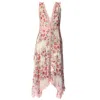 Johnny Was Womeb Aztec Vanessa V-neckline Asymmetrical Dress (slip) Multicolor In Pink