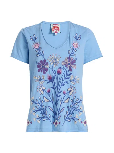 Johnny Was Women's Adina Cotton Everyday T-shirt In Della Robbia Blue
