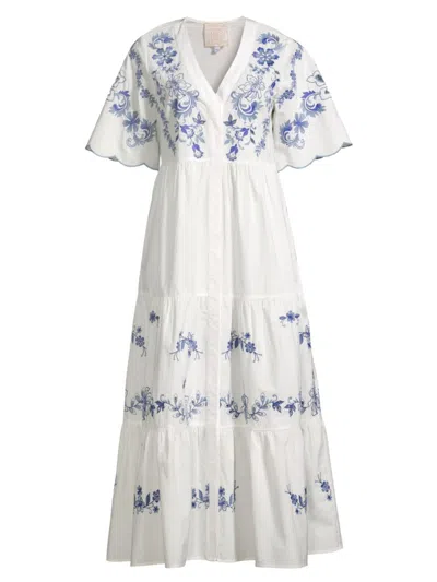 JOHNNY WAS WOMEN'S ALEGRA POPLIN TEA LENGTH DRESS