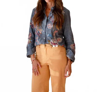Johnny Was Women's Alexa Zipper Back Shirt In Blue