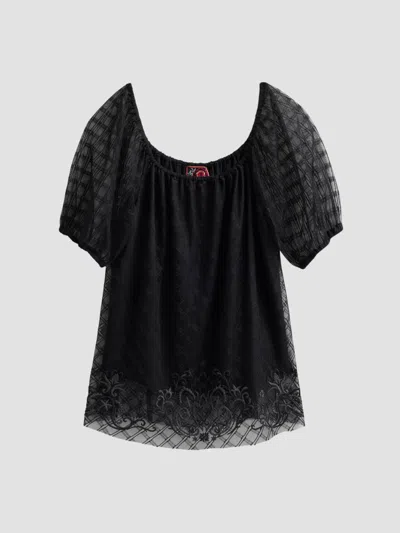 Johnny Was Women's Amarrah Mesh Blouse In Black