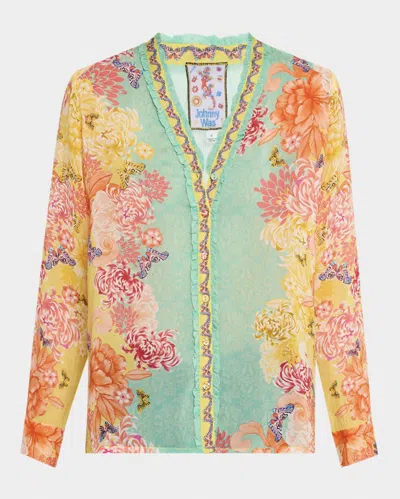 Johnny Was Women's Ara Floral Print Button-down In Charlie In Multi