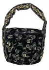 Johnny Was Women's Arles Schiffli Velvet Wide Strap Tote Bag In Black In Black