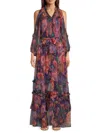 Johnny Was Ashlee Cold-shoulder Silk Maxi Dress In Multi