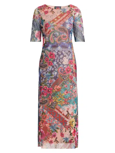 Johnny Was Women's Astrid Evie Printed Mesh Midi-dress In Multi