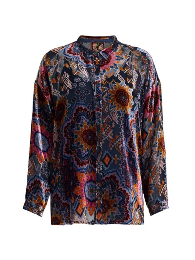 Johnny Was Women's Audrey Sisi Burnout Oversized Shirt