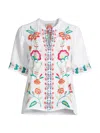 JOHNNY WAS WOMEN'S AVERI EMBROIDERED LINEN TOP