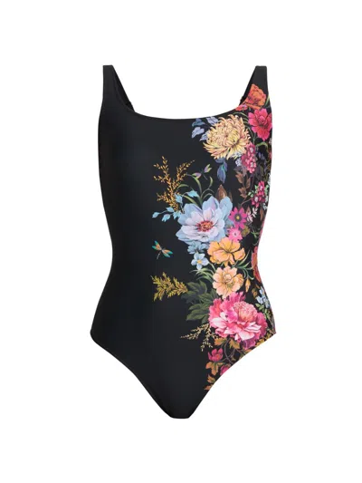 Johnny Was Women's Baccara Floral One-piece Swimsuit In Black