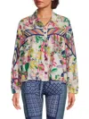 Johnny Was Women's Bee Active Floral Print Shirt In Neutral