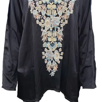 Johnny Was Women's Birdy Satin Blouse In Black