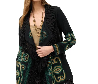 Johnny Was Women's Biya Draped Sweater In Black In Green