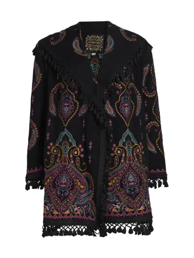 Johnny Was Women's Biya Embroidered Midi Hoodie In Black