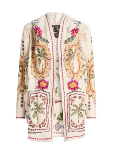 Johnny Was Women's Biya Hooded Embroidered Cotton Cardigan In Multi