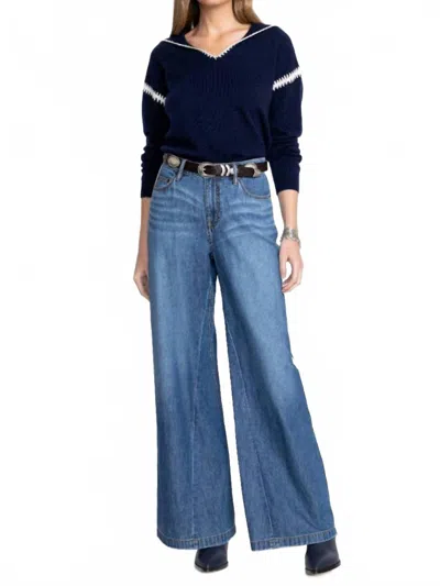 Johnny Was Women's Blanket Stitch Jean In Blue