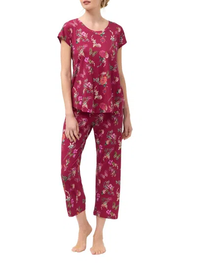 Johnny Was Women's Bobbie Floral Cotton-blend Crop Pajamas In Pink