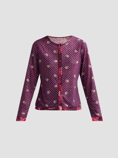 Johnny Was Women's Caddey Victorianne Floral Cardigan In Purple