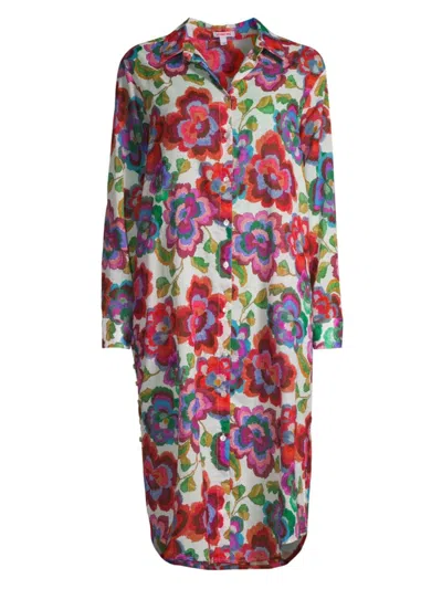 Johnny Was Women's Calanthe Floral Cotton Shirtdress In Neutral