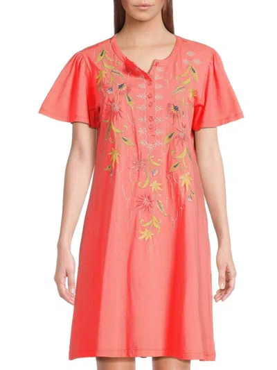 Johnny Was Women's Calista Cotton-embroidered Minidress In Pink