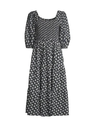 Johnny Was Women's Couple Of Hearts Cotton-blend Midi-dress In Linen