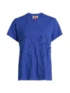 Johnny Was Crew Neck Tee In Antoinette Bluing In Blue