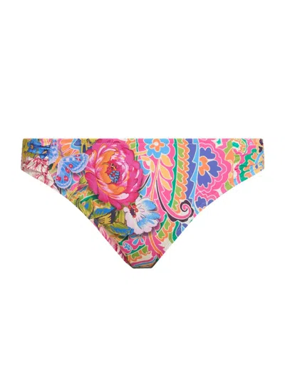 Johnny Was Women's Crispire Print Ruched Hipster Bikini Bottom In Multi