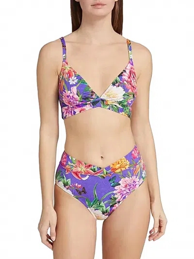 Johnny Was Women's Criss Cross Bikini Top In Orchid Goza In Multi