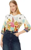 Johnny Was Women's Delite Puff Sleeve Top, Multi In Blue